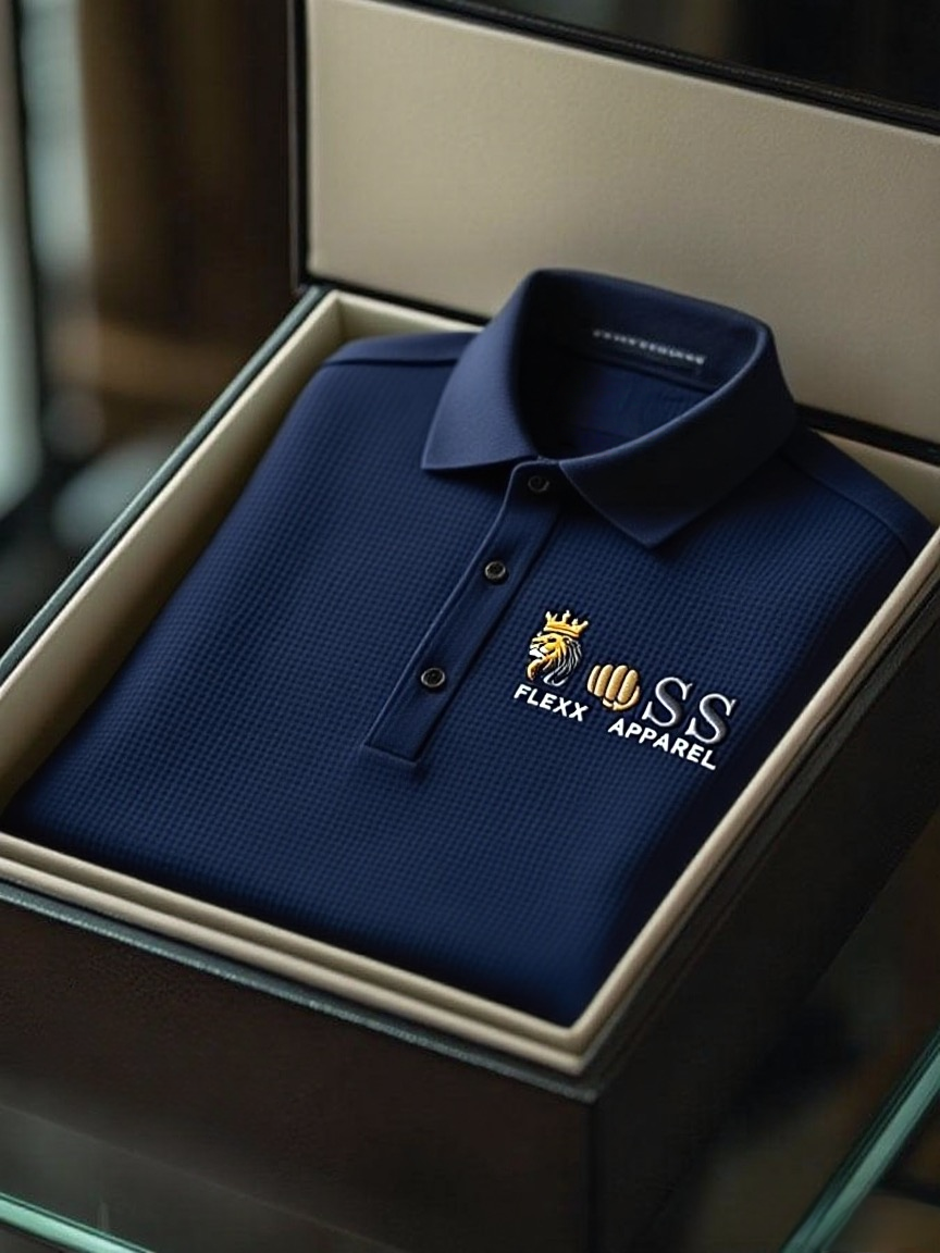 para hombre de moda ejecutivo Style Letter estampado Waffle casual de manga corta camisa polo