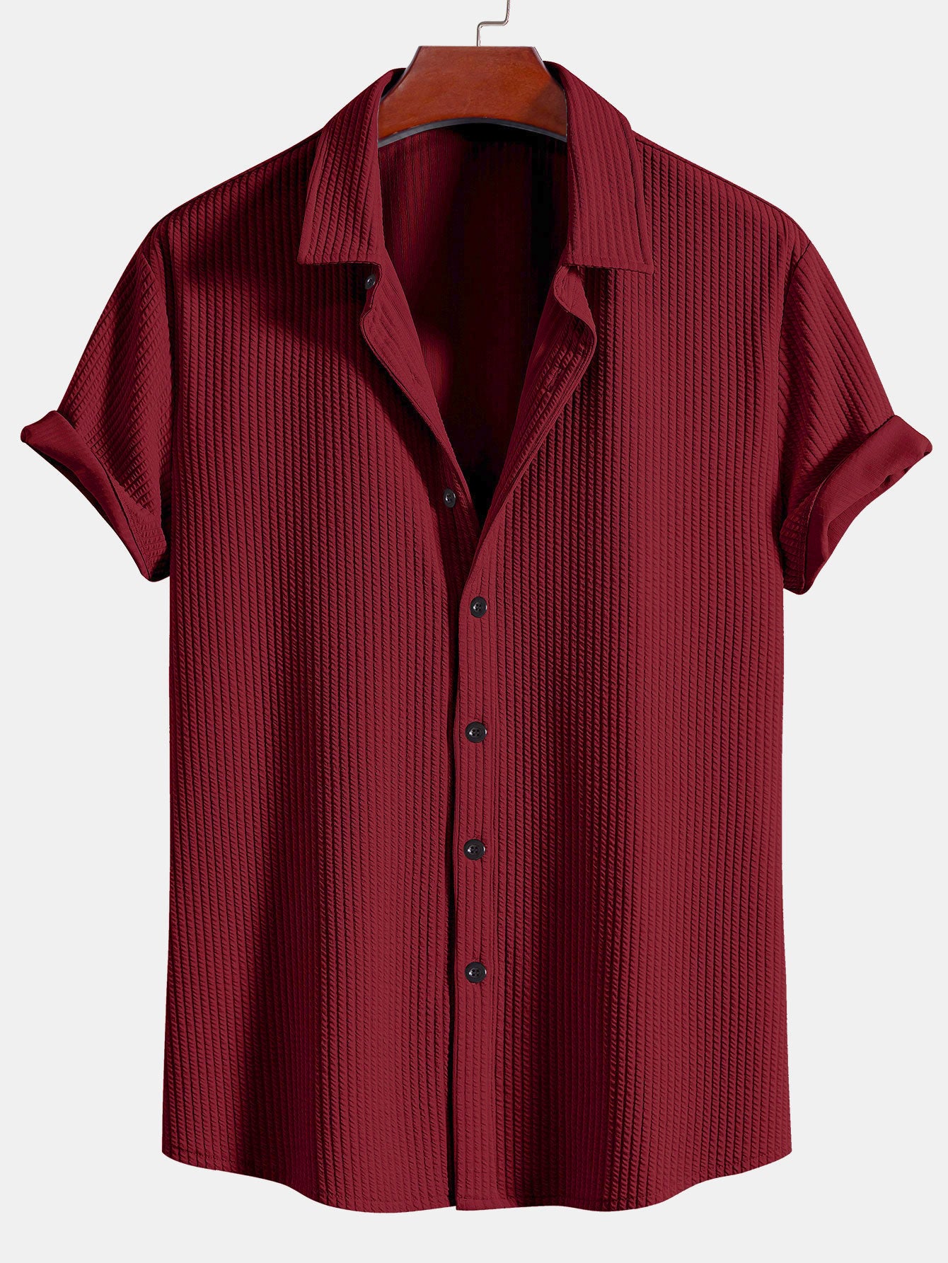 Camisa Muscle Fit Ribbed Button Up