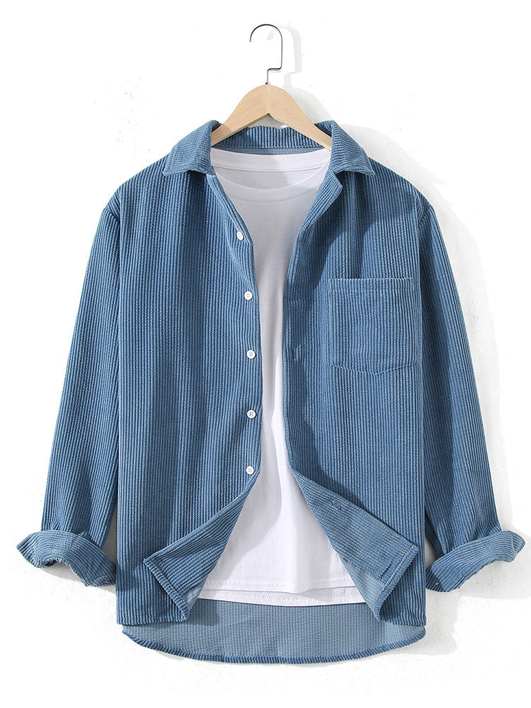 Camisa de manga larga Corduroy Revere Collar