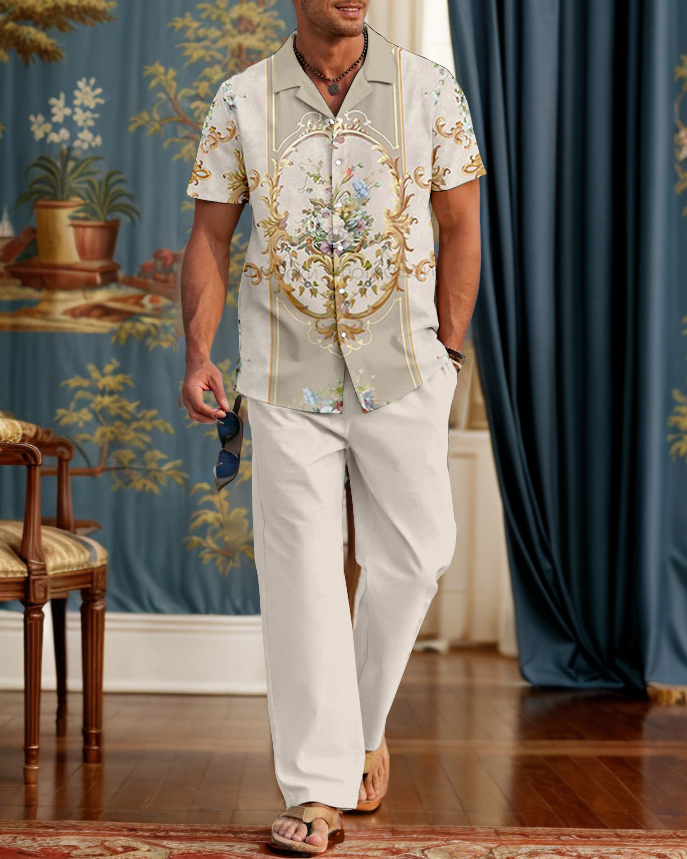 Rianmond clásico Ornate floral Pattern Walking Suit para hombre