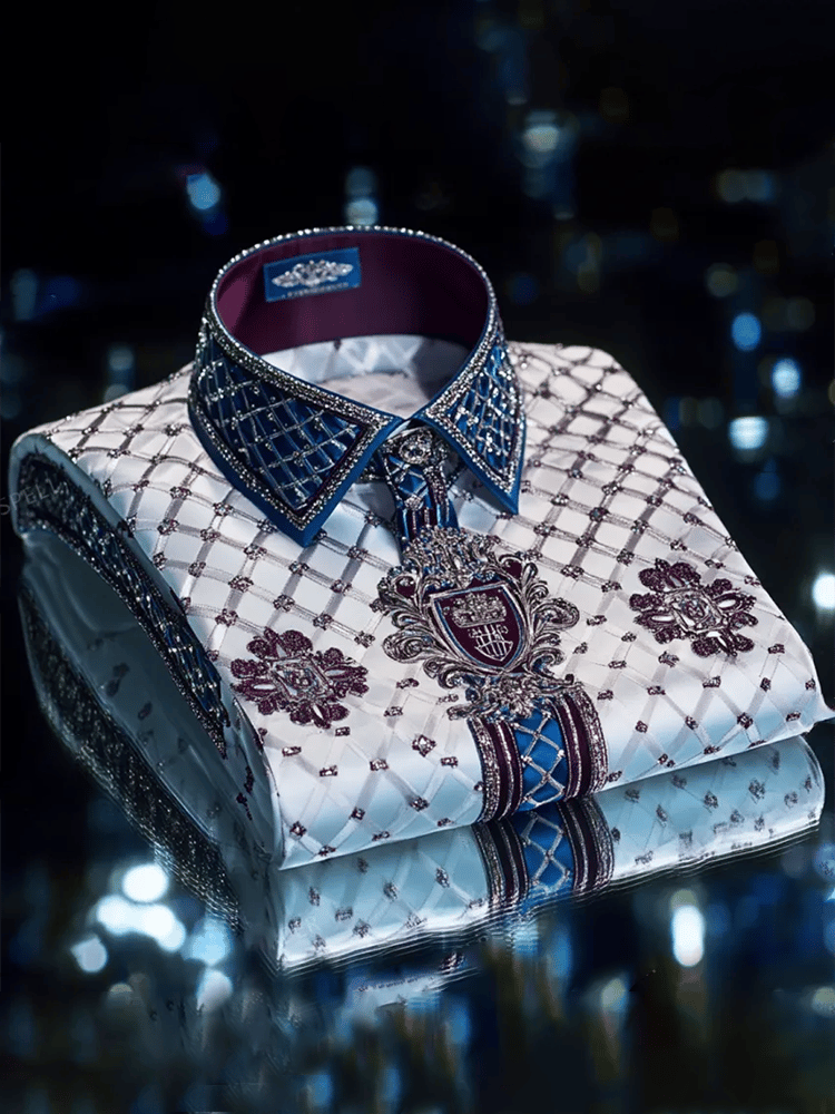 Camisa satén Luxe de manga larga con botones para hombre