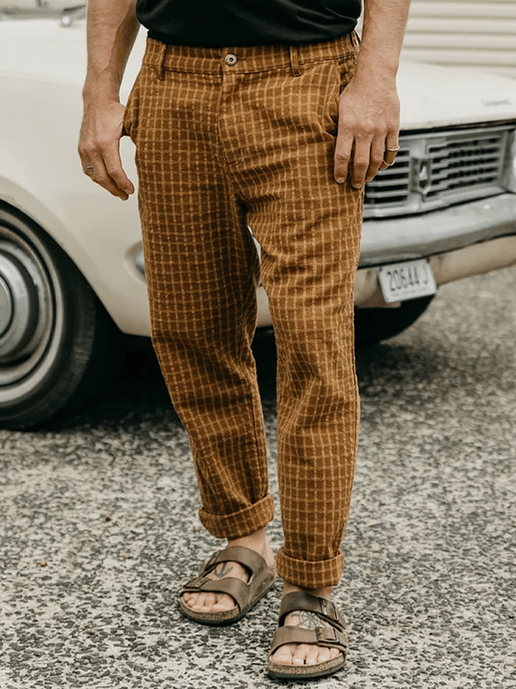 Pantalón retro Check casual para hombre