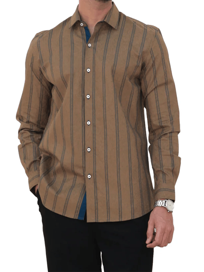 Camisa a rayas ejecutivo casual para hombre
