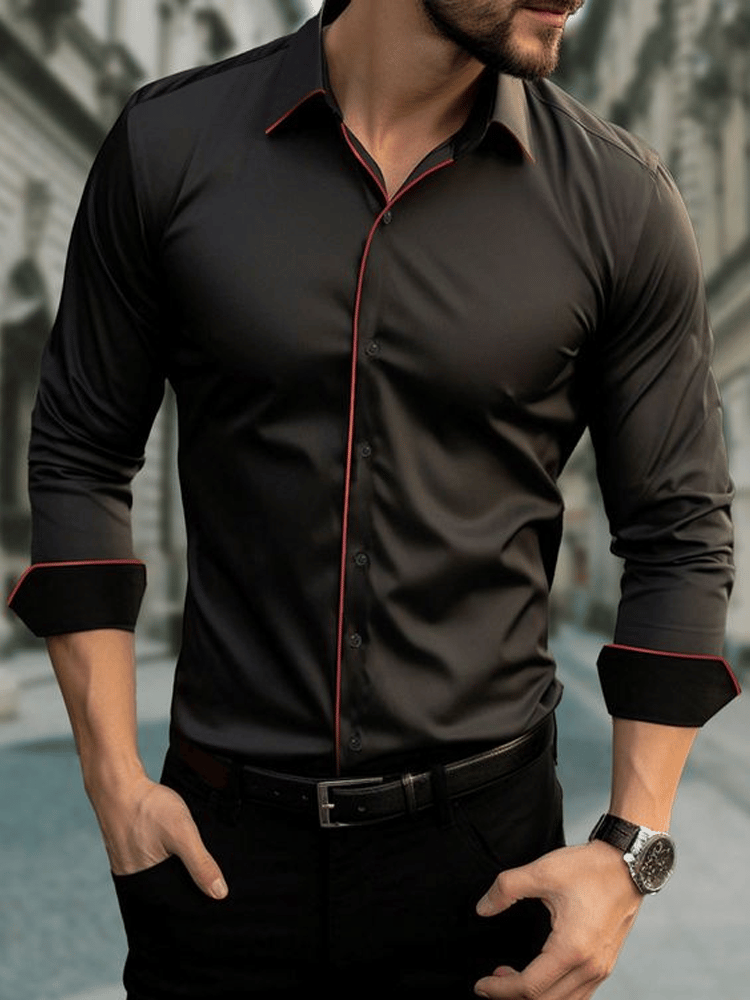 Camisa a cuadros ejecutivo de manga larga para hombre