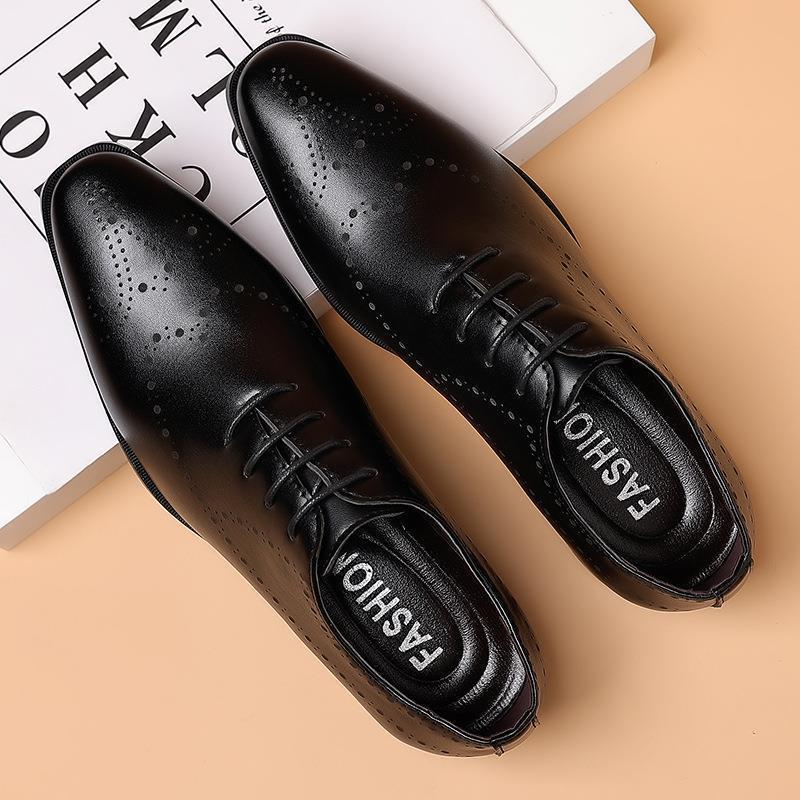 Zapatos Versatile Set Of Toe Carved ejecutivo casual cuero para hombre
