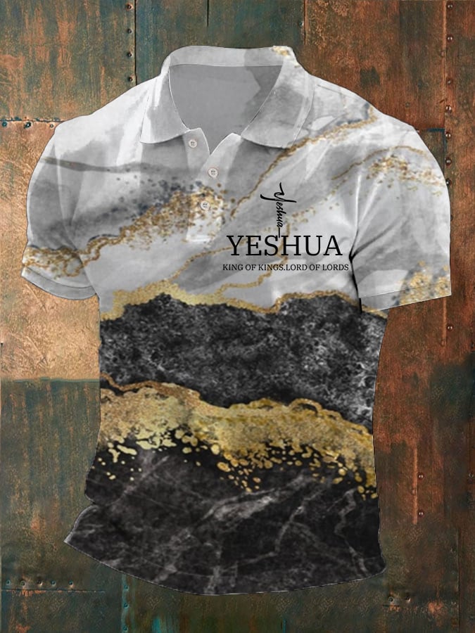 Camisa polo “Yeshua King OF Kings Lord Of Lords�?estampado para hombre