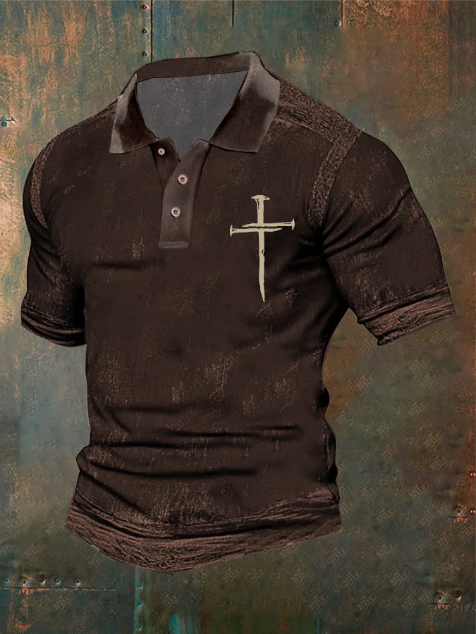 Casual retro Contrast Color Faith Polo para hombre