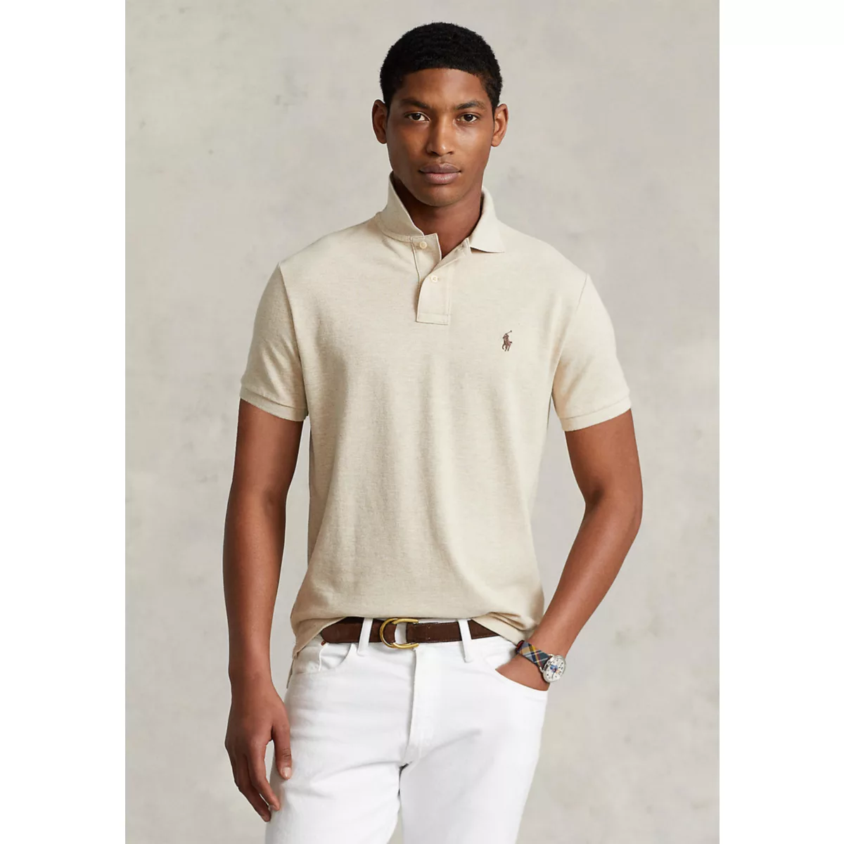 Custom Slim Fit Mesh Polo - 1