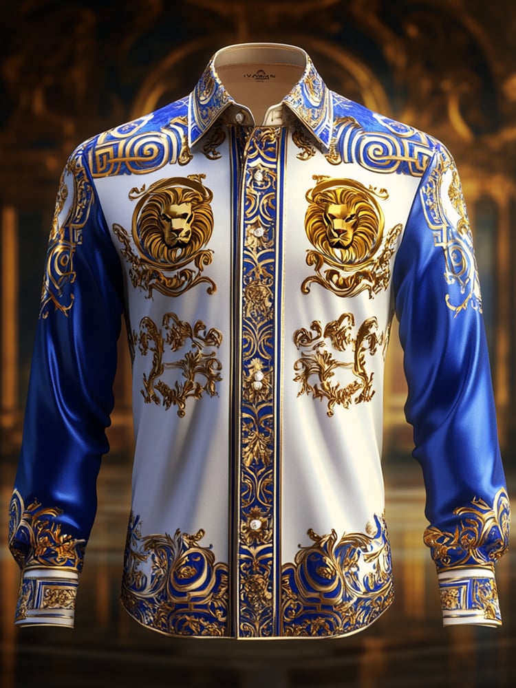 Camisa satén Luxe de manga larga con botones para hombre