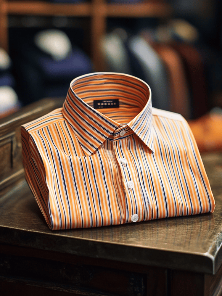 Camisa de lujo Romantic Contrast Color estampado de manga larga para hombre