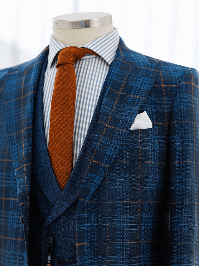 Chaqueta vintage Single-Breasted a cuadros Gentleman's ejecutivo Suit para hombre