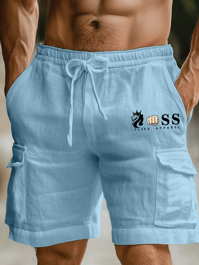 Shorts retro Letter estampado casual Cargo Bag para hombre