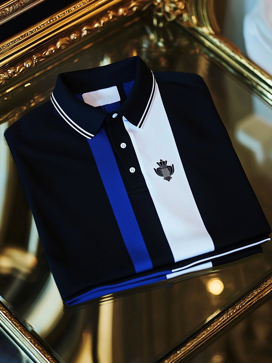Camisa polo vintage ejecutivo de manga larga para hombre