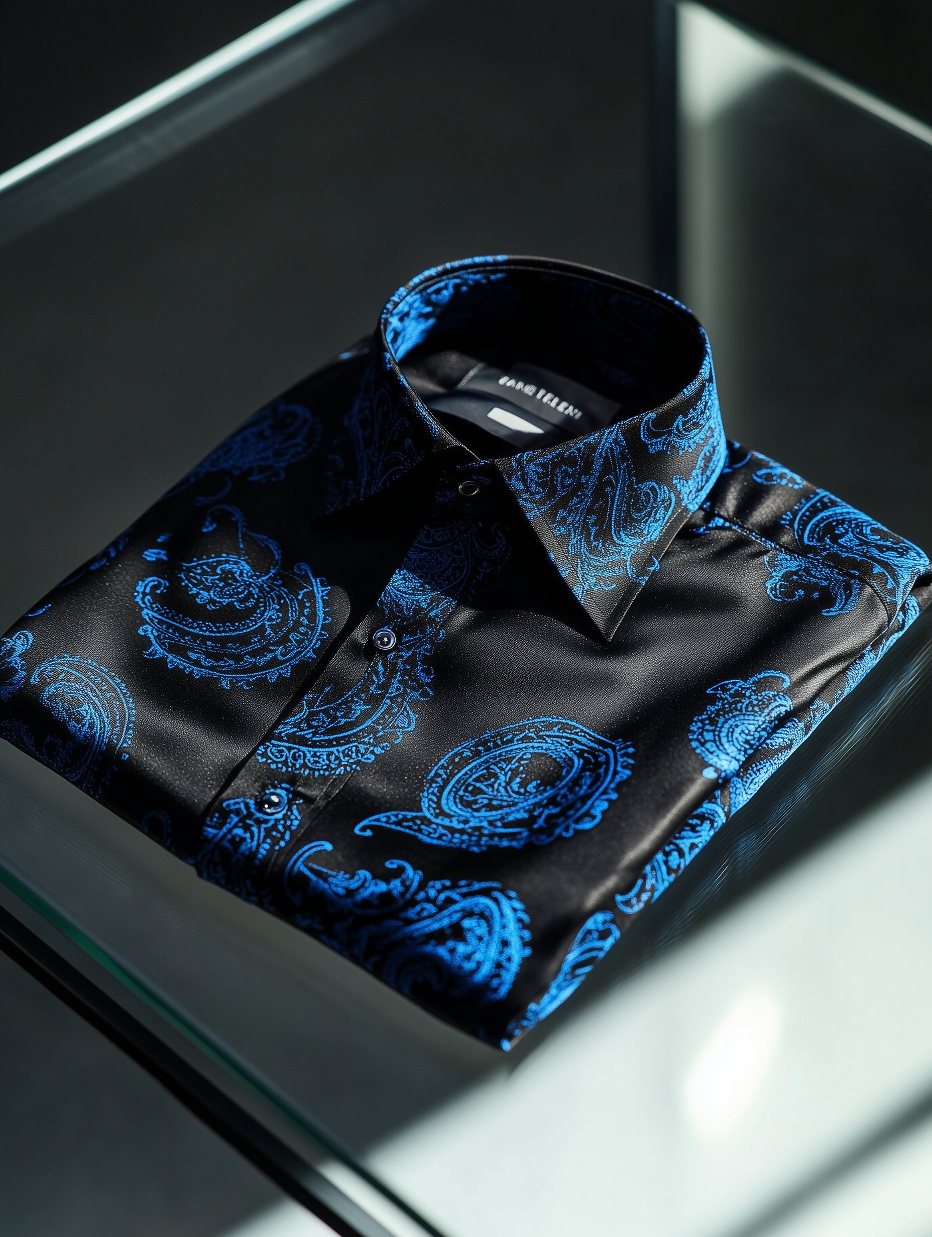 Camisa ejecutivo casual Italy Paisley Old Money solapa de manga corta para hombre