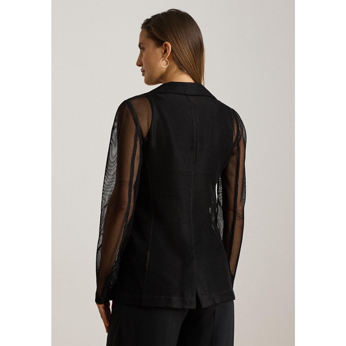 Petite Mesh Single-Button Blazer - 2
