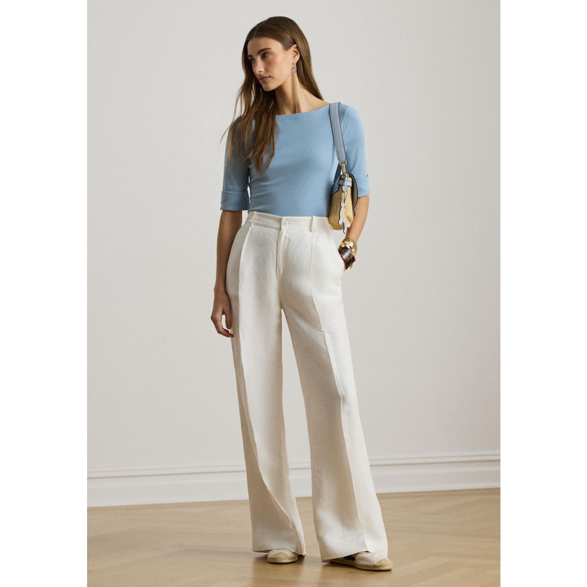 Petite Stretch Cotton Boat Neck T-Shirt - 4