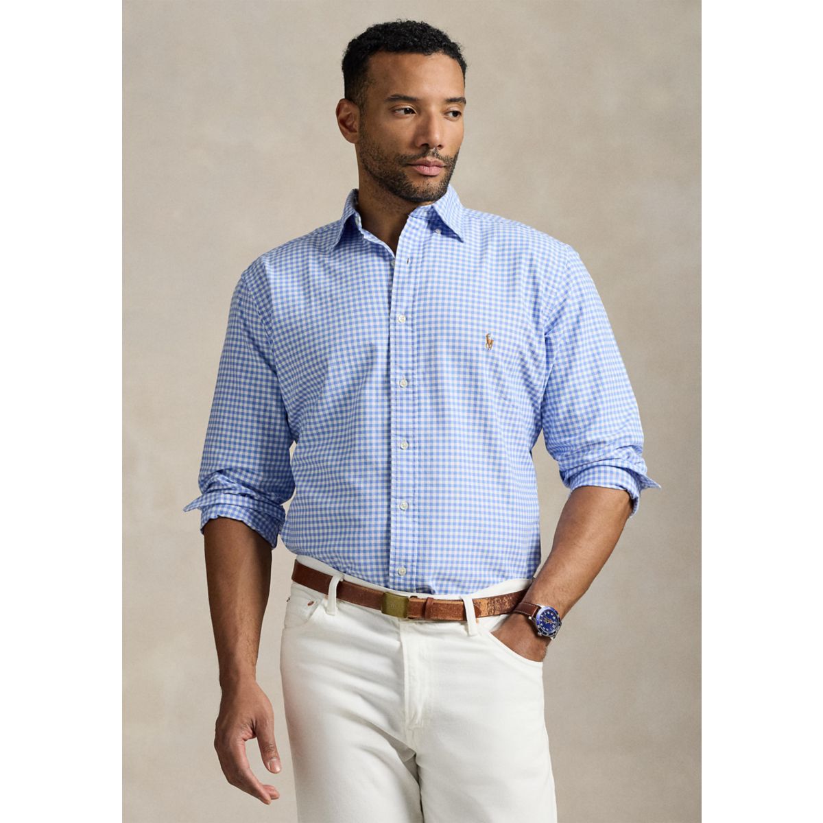 Big & Tall Gingham Oxford Shirt - 1