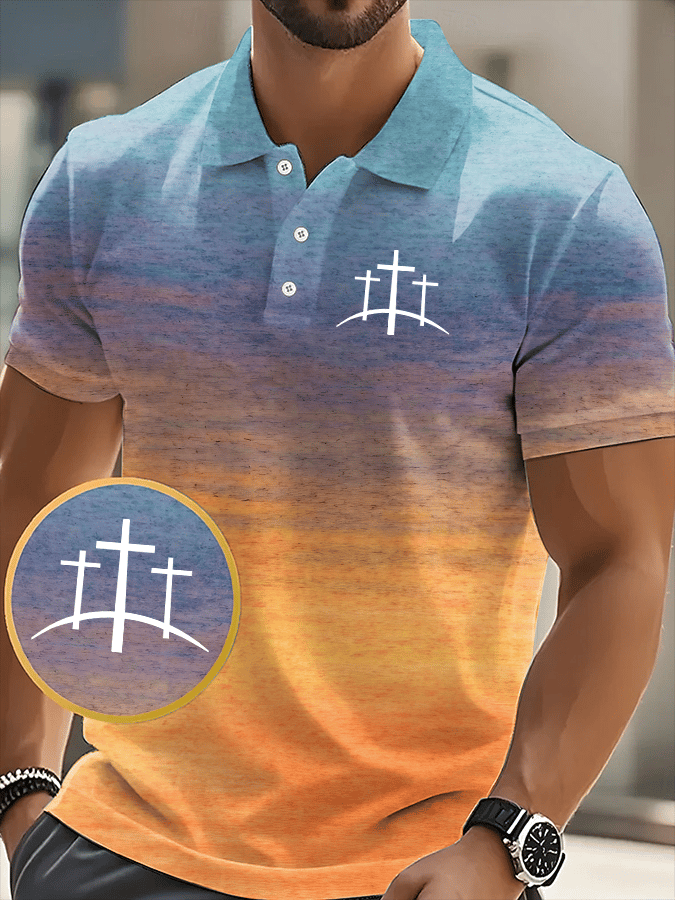 Camisa polo Faith estampado casual para hombre