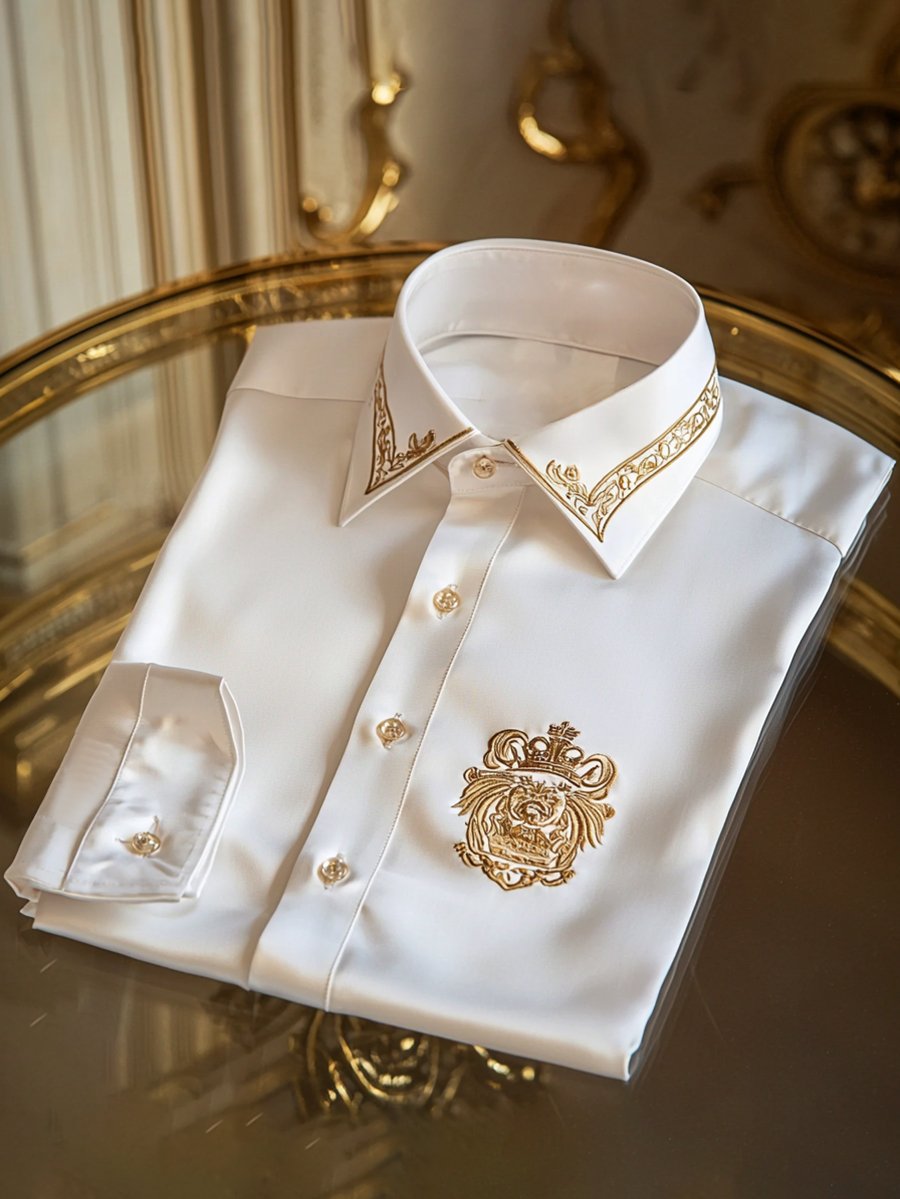 Camisa seda de lujo ejecutivo de manga larga para hombre
