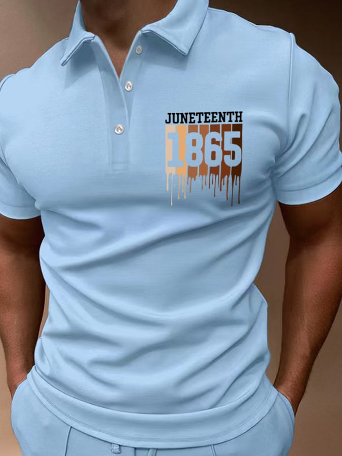 Camisa polo Juneteenth 1865 estampado para hombre