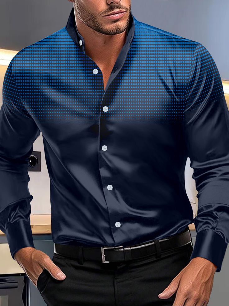 Camisa de lujo ejecutivo de manga larga para hombre