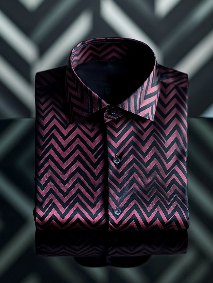 Camisa seda rayas de lujo ejecutivo de manga larga para hombre