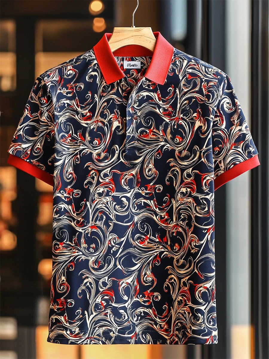 Camisa polo casual ejecutivo Button de manga corta para hombre
