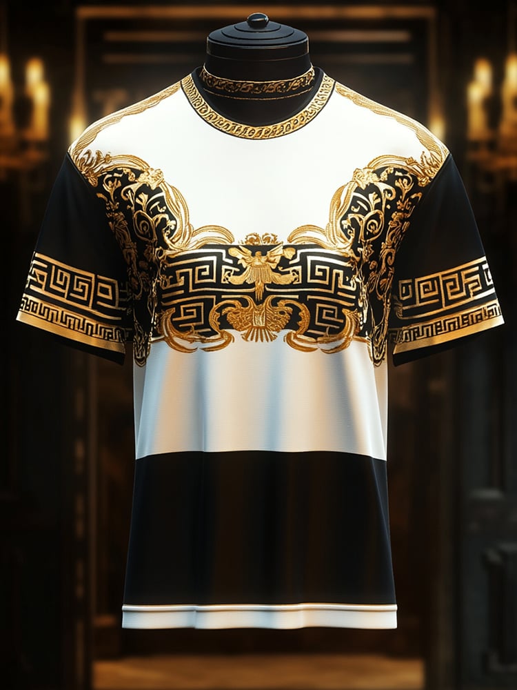 Camiseta ejecutivo estampado de manga corta para hombre