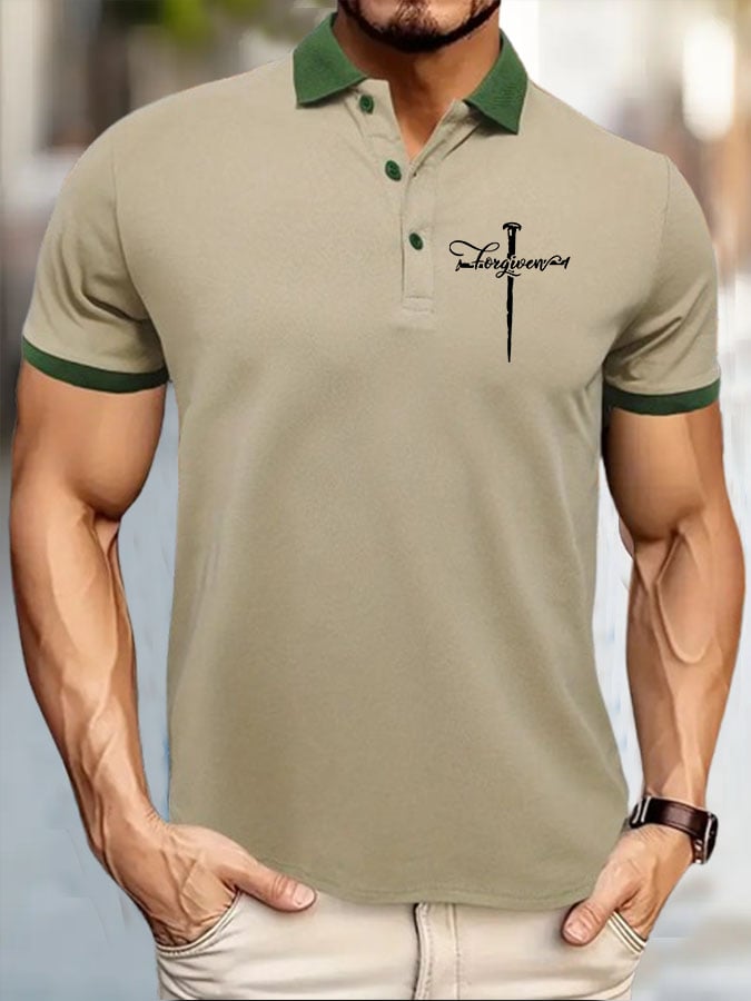 Camisa polo Faith Cross estampado para hombre
