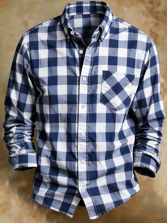 Camisa retro Abstract Art estampado Comfortable ejecutivo Style para hombre