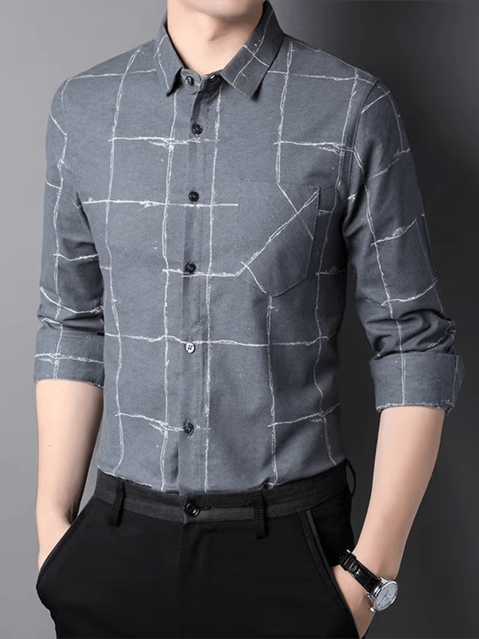 Camisa a cuadros ejecutivo casual para hombre