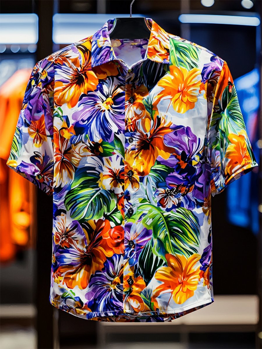 Camisa Resort casual floral Art de manga corta para hombre