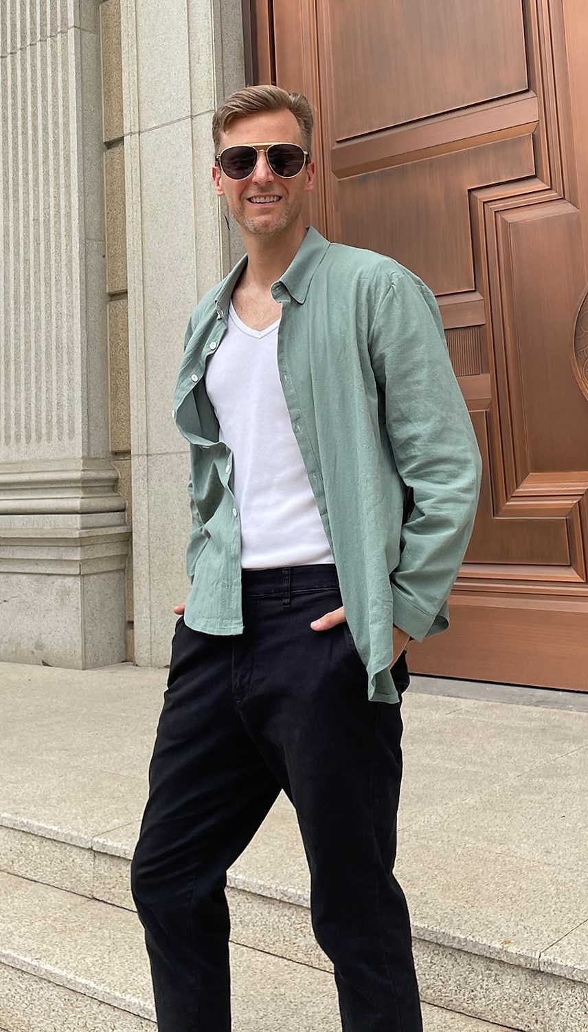 Camisa de lino Summer camisa Beach Wear casual camisa Button Up camisa Plain casual para uso diario Black White Pink Navy Blue de manga larga solapa Spring & Summer Clothing Apparel para hombre - vista 2