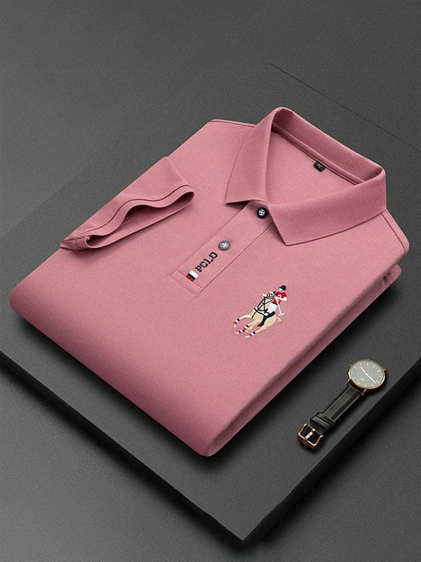 Camisa polo ejecutivo Logo solapa de manga corta para hombre