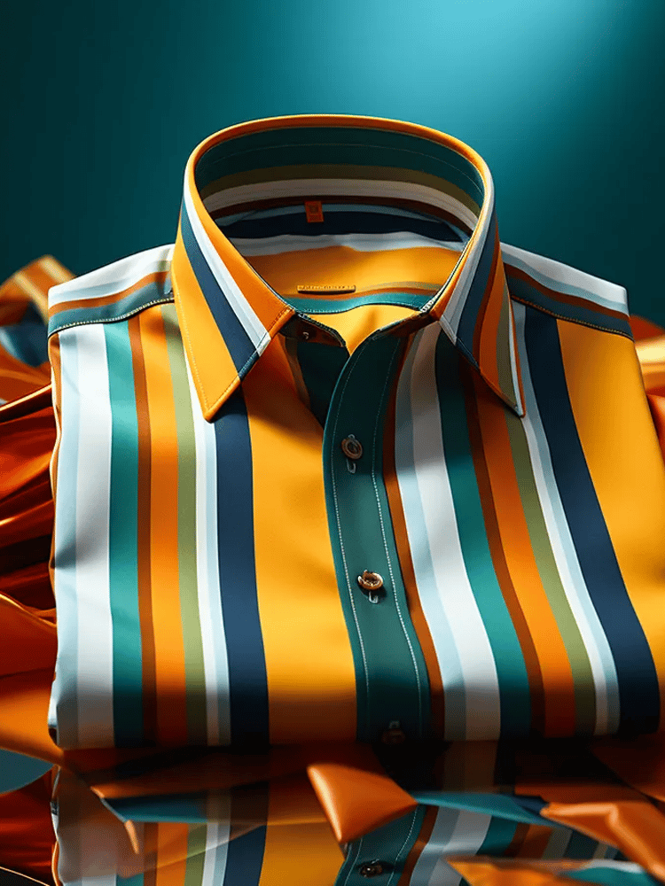 Camisa elegante Romantic a rayas de manga larga para hombre
