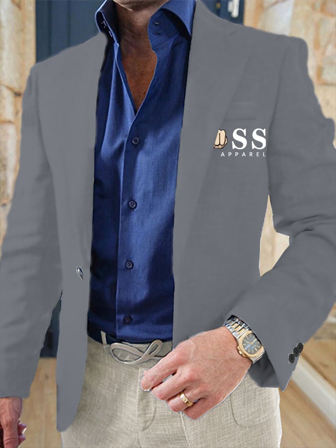 Chaqueta retro Single Breasted Letter Design Gentleman ejecutivo Suit para hombre