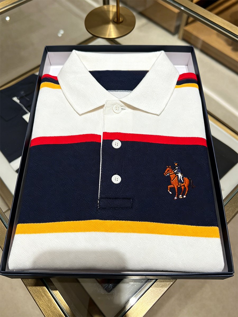 Camisa polo ejecutivo Horse Racing de manga corta para hombre