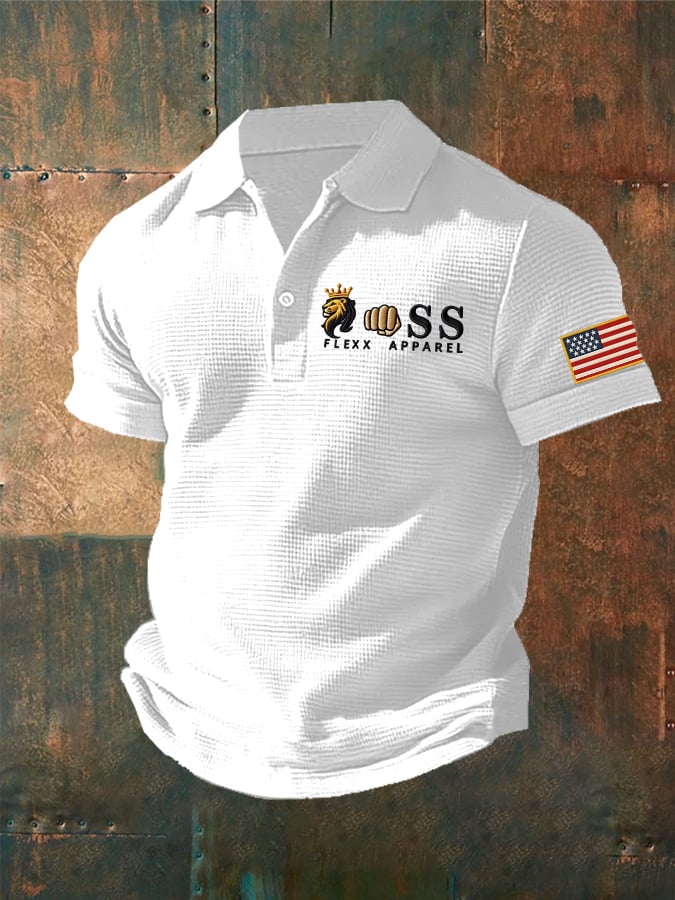 Camisa polo Waffle Fabric casual para hombre