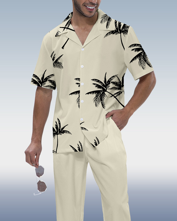 Camisa Rianmond Hawaiian estampado de manga corta Walking Set 3 Colors 415 para hombre