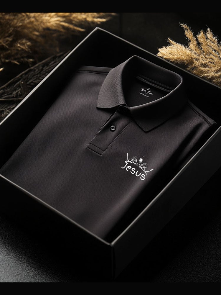 Camisa polo ejecutivo casual Button de manga corta para hombre