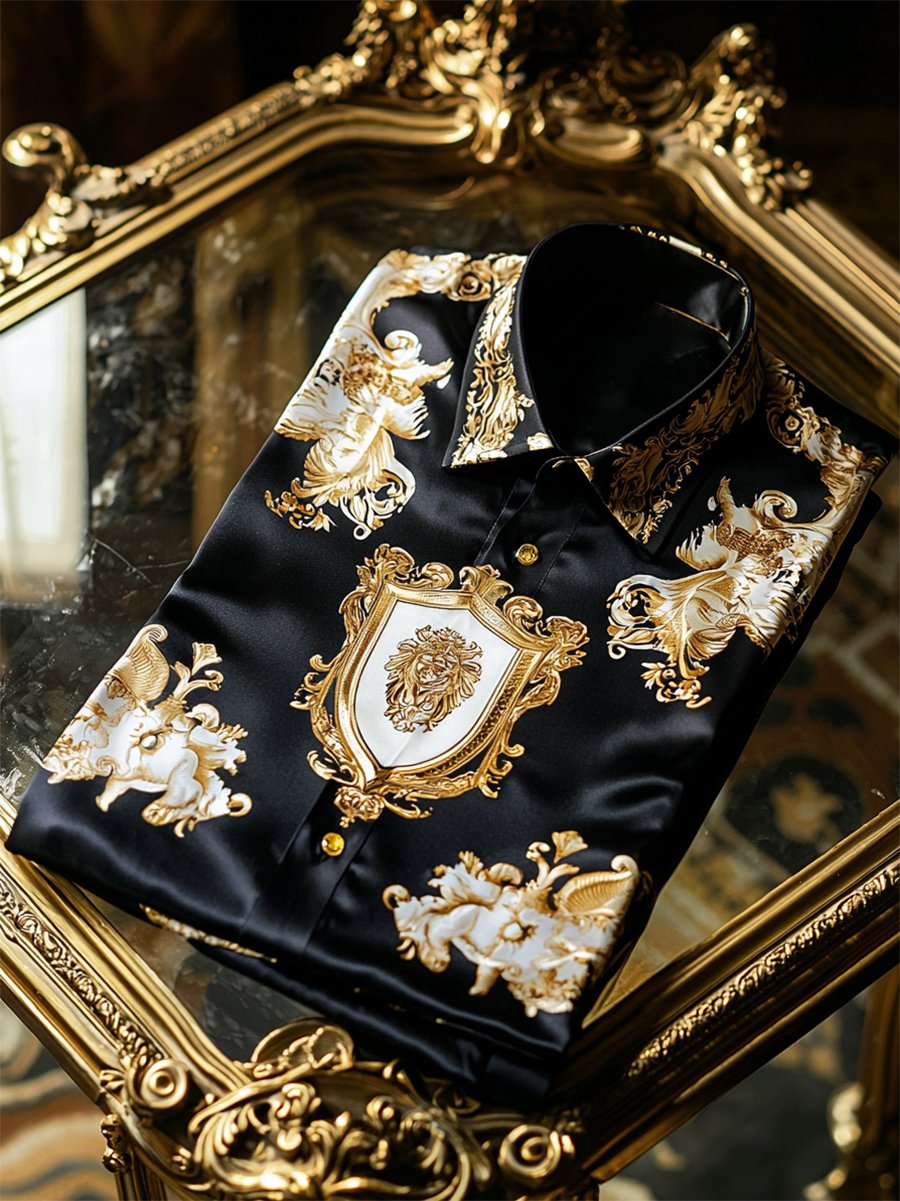 Camisa Luxe satén de manga larga para hombre