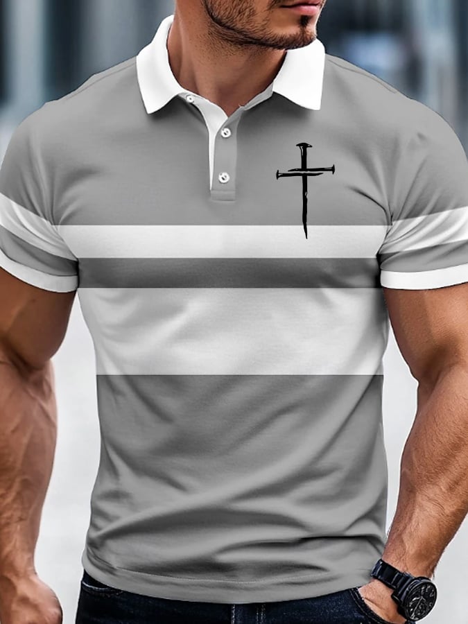 Camisa polo Nail Cross estampado para hombre
