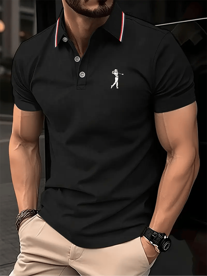 Camisa polo Golf casual estampado casual para hombre
