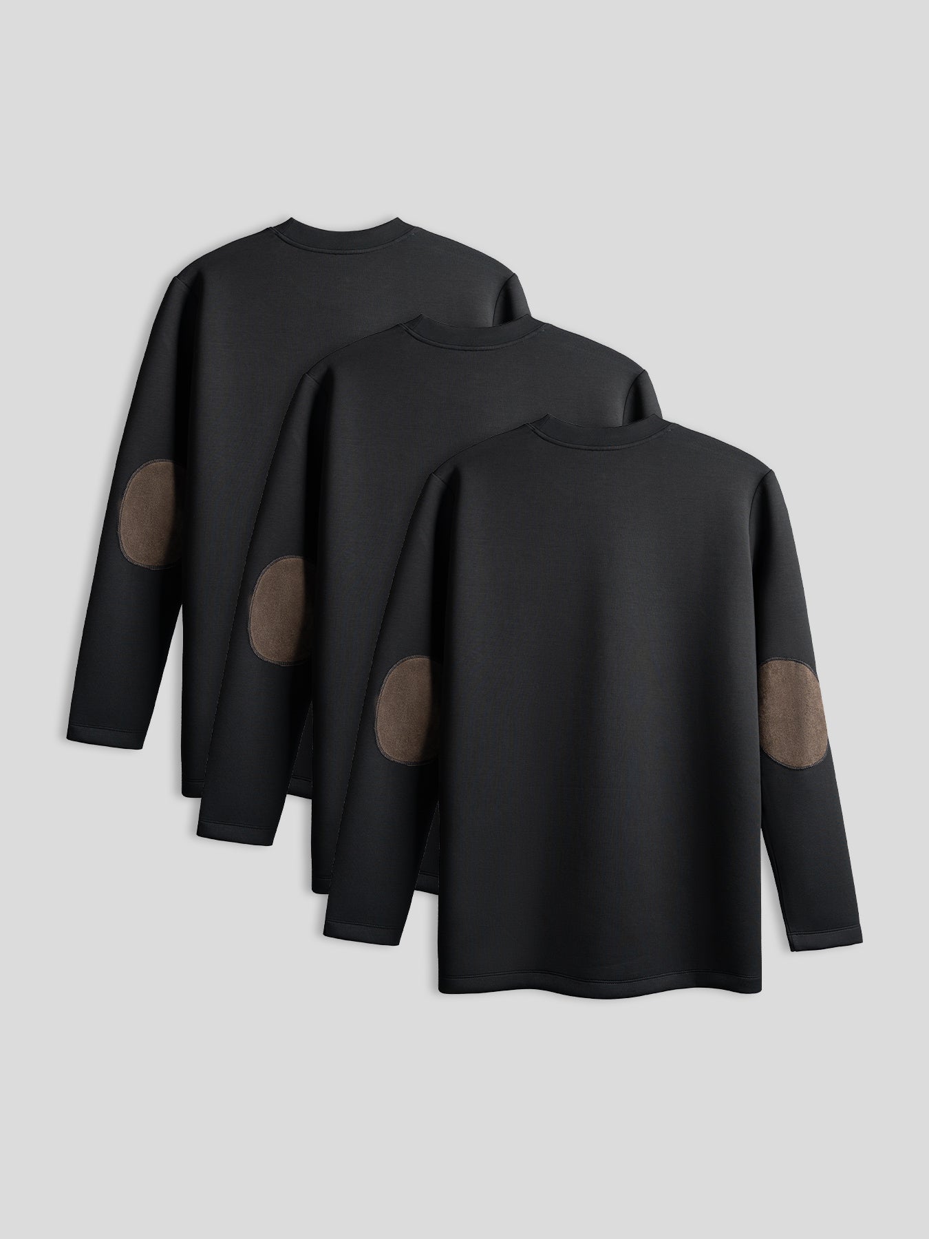 Modal Blend Elbow Patch de manga larga Tee 3-Pack