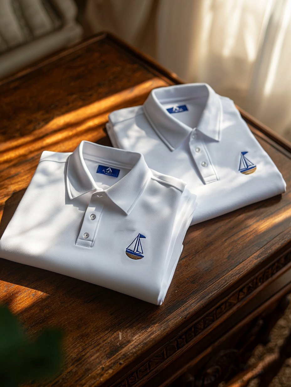 Camisa polo ejecutivo casual Sailing Statement Button de manga corta para hombre