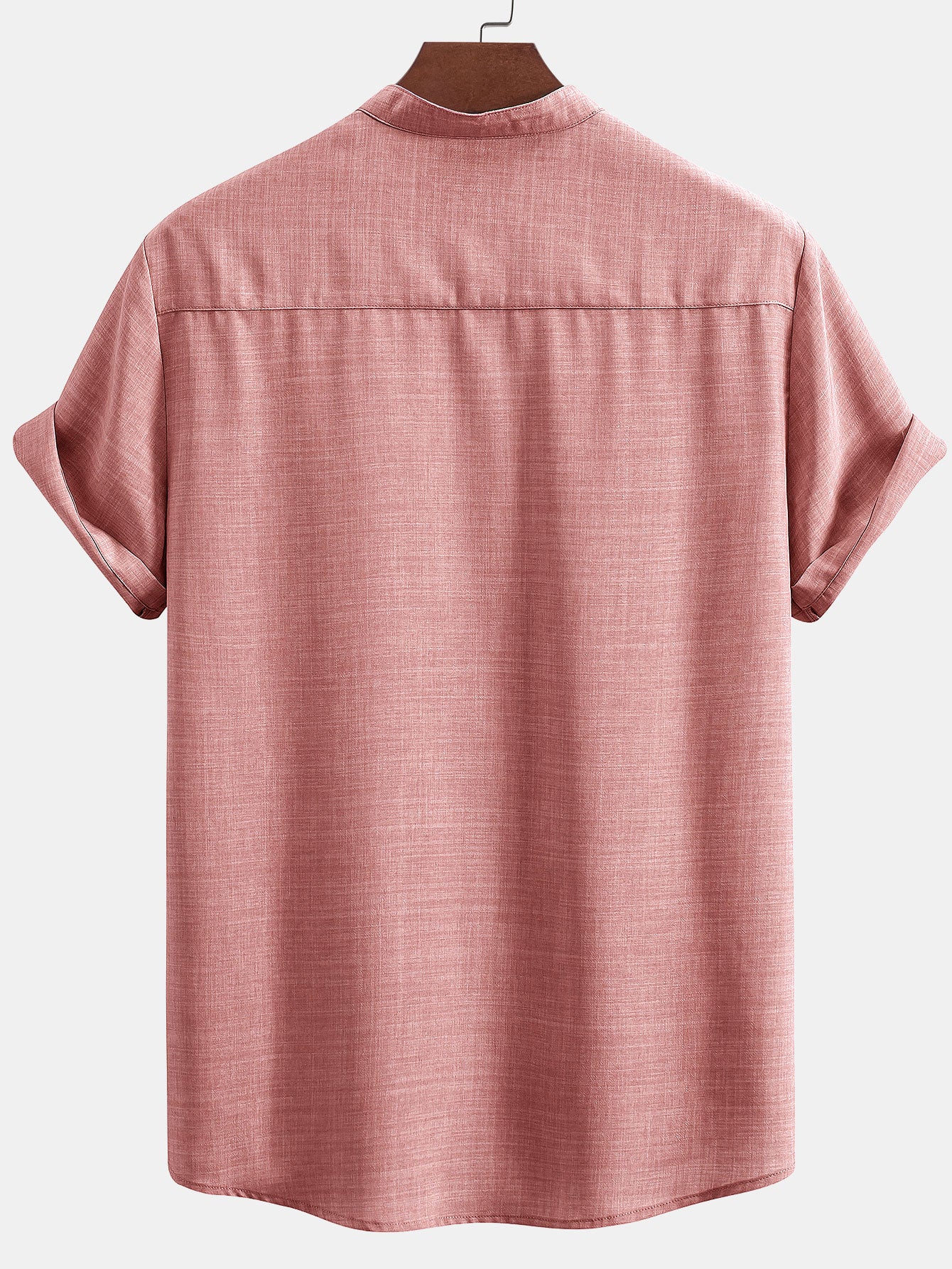 Camisa de manga corta Stand Collar