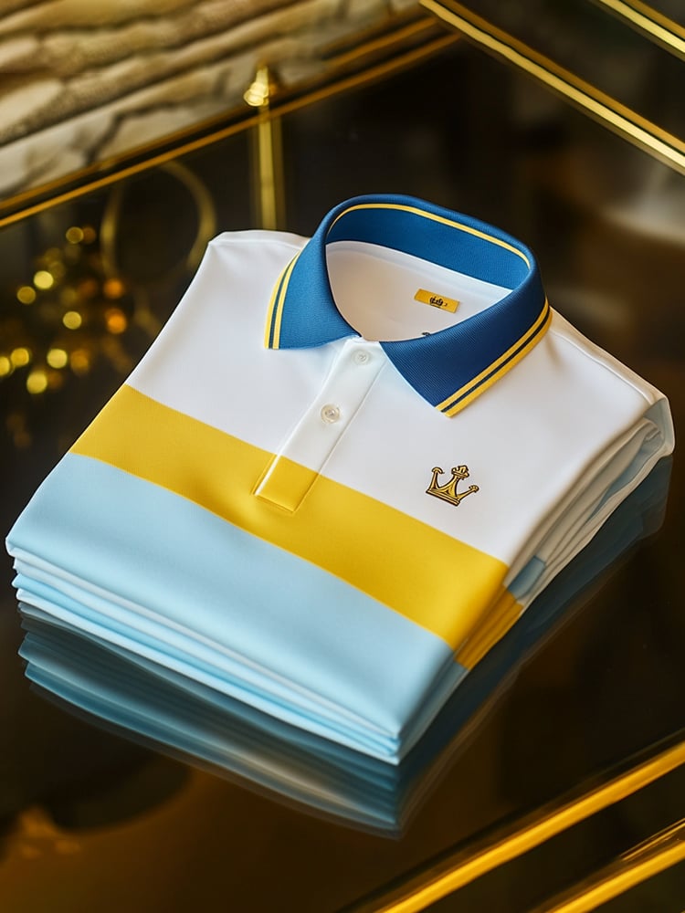 Camisa polo ejecutivo casual Button de manga corta para hombre