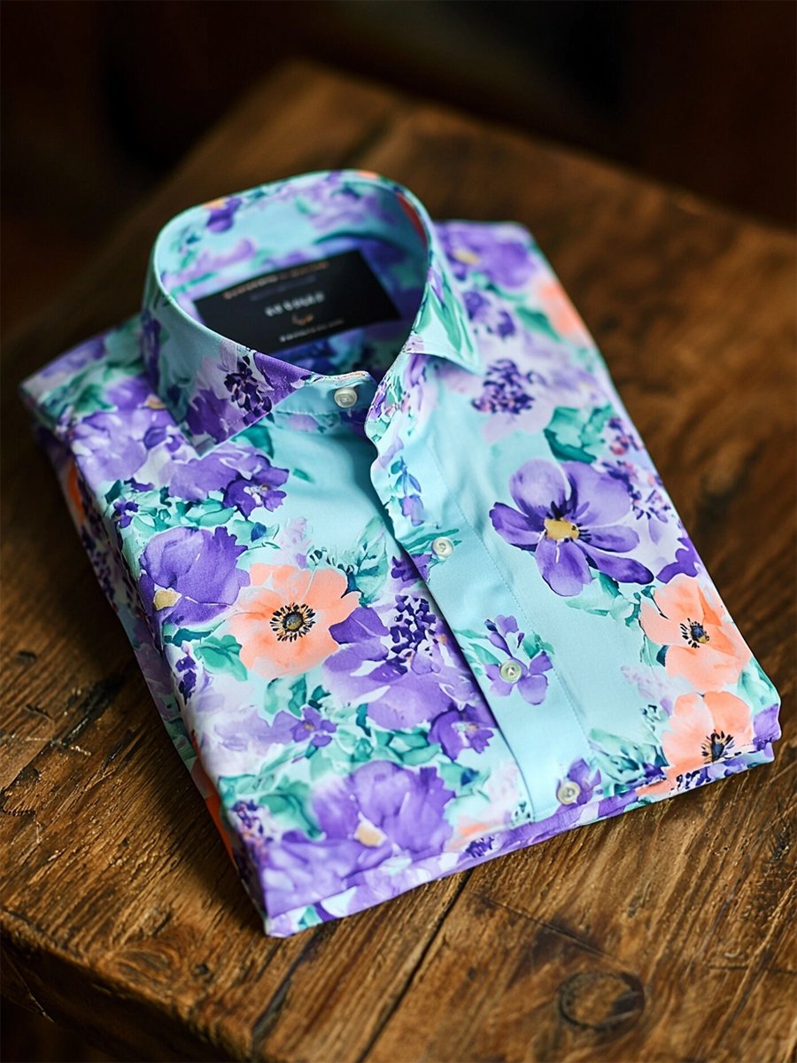 Camisa Resort casual floral Art de manga corta para hombre
