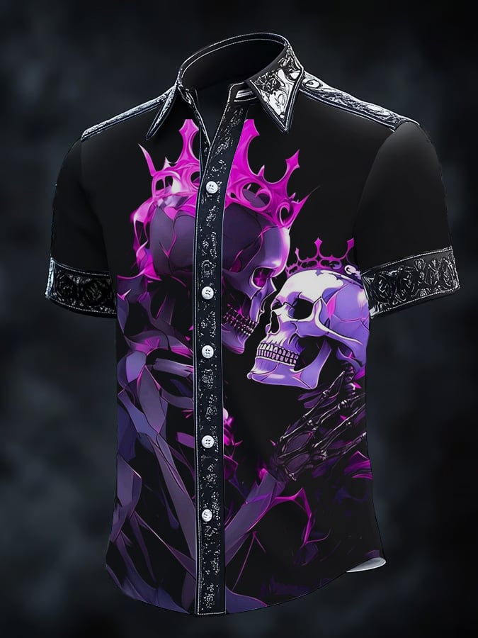 Camisa Gothic Dark de manga corta para hombre