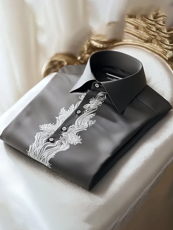 Camisa seda de lujo ejecutivo de manga larga para hombre